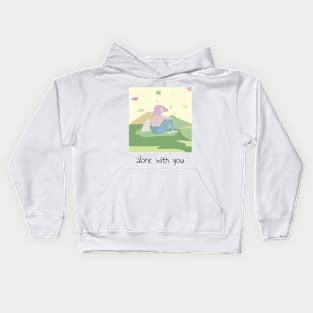 Alone With You Pet Lover Design Kids Hoodie